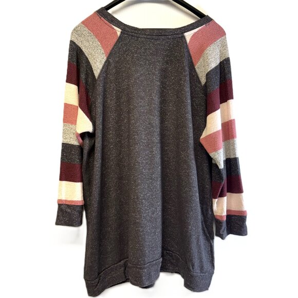 Market & Spruce Gray (Grey) Knit Top Women’s 1X – Plus Size Sweater-Lightweight - Picture 2 of 6